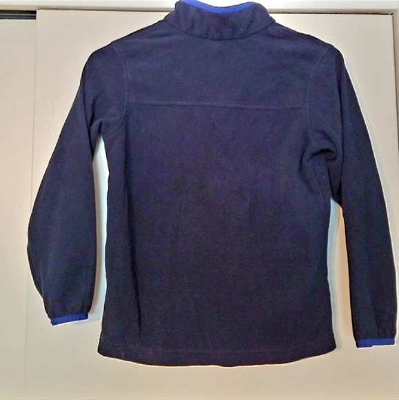 Land's End Kids Navy Blue Fleece Quarter Zip Pullover Boy's Large 14-16 Pocket - Picture 2 of 6